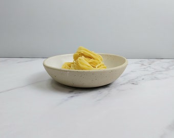 20cm Pasta Bowl Speckled Creme Clay White Matte