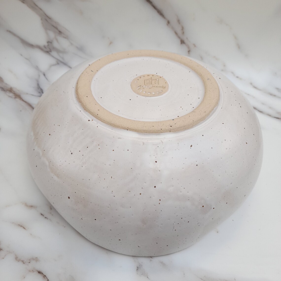 Weiße Schale mit braunem Rand 26 x 10 cm Keramikschale | Etsy