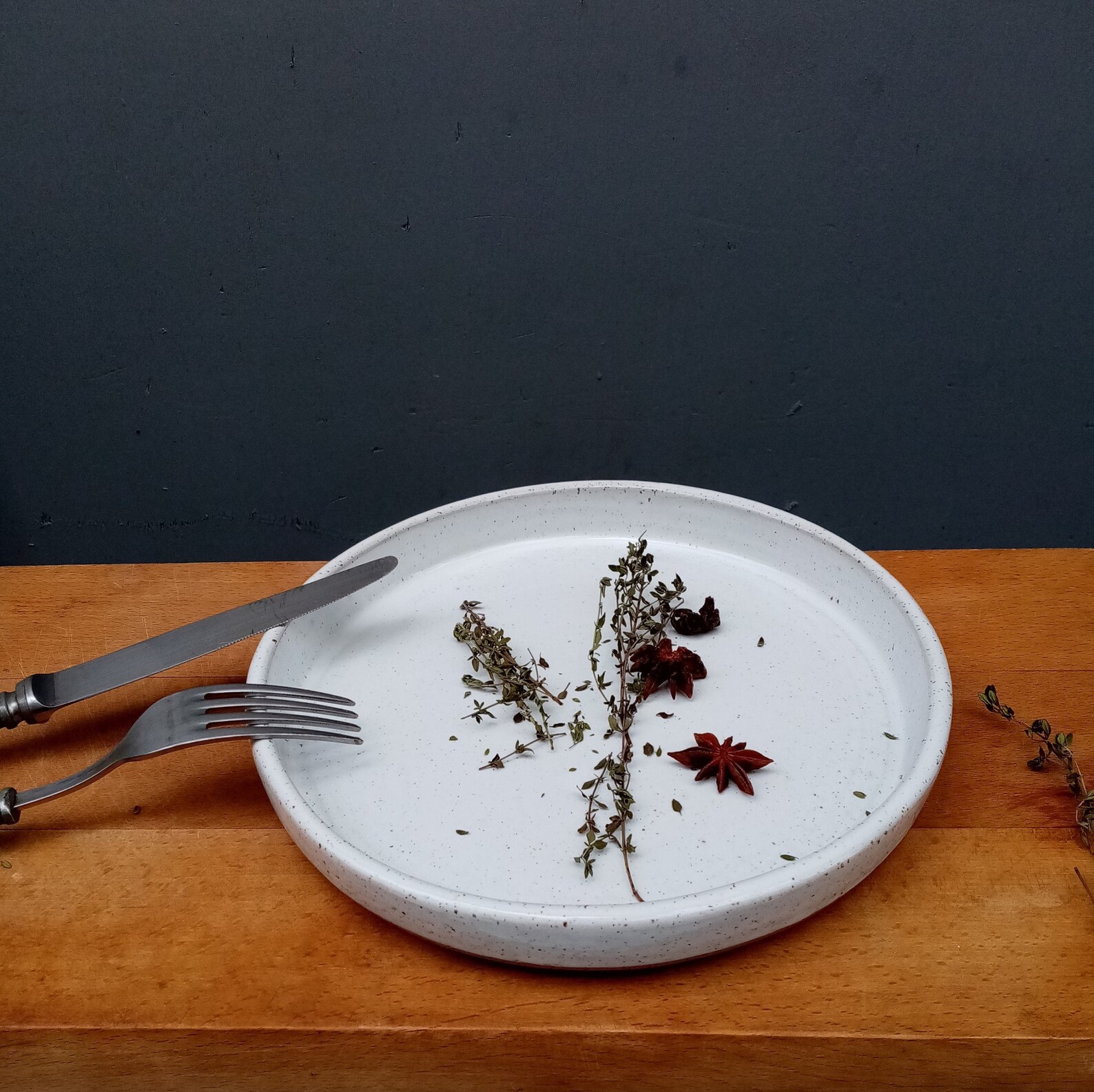 White Dinner plate 23 cm plate with high lip Ceramic plate Etsy