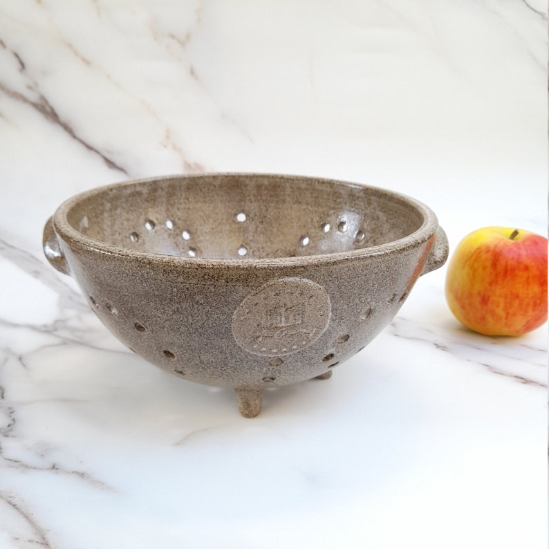 Handmade grey ceramic colander kitchen ceramics Pottery Etsy