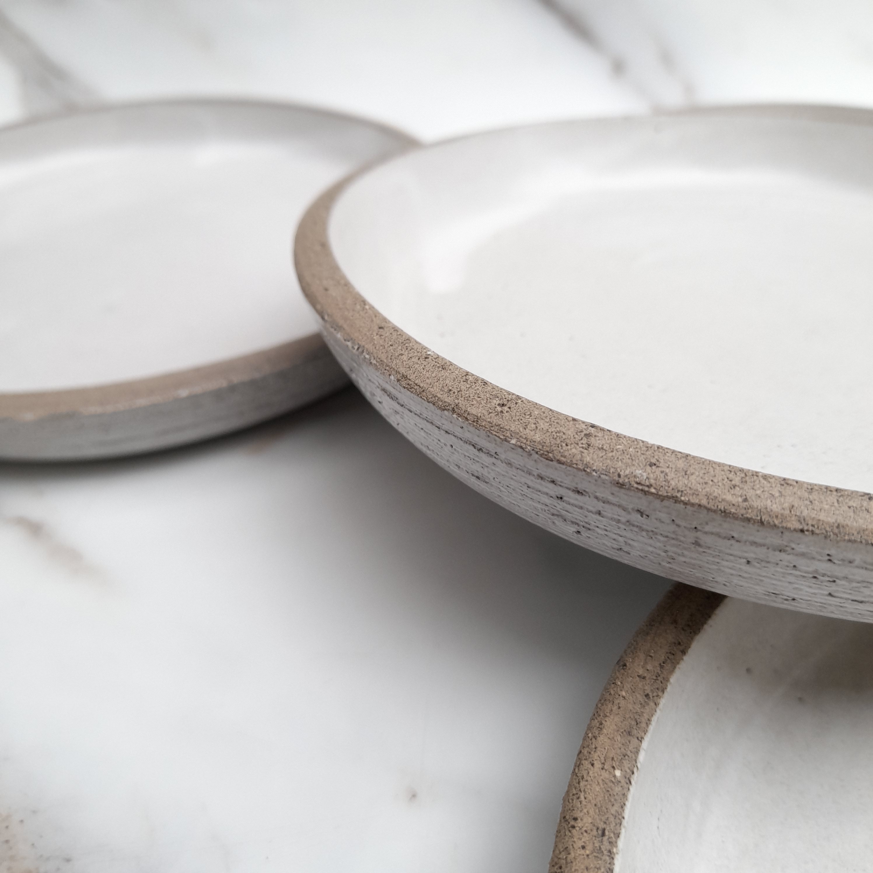 Set of 4 White side plate 18 cm Ceramic plate Pottery Etsy