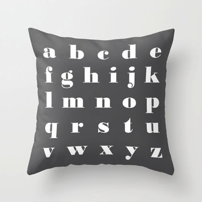 Alphabet Pillow Letters Throw Pillow Alphabet Abc Pillows Etsy