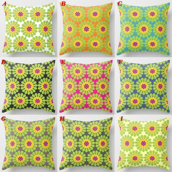 Flower Pillows Colorful Flower Pillow Floral Throw Pillow Etsy