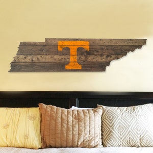 University of Tennessee - Power T Wooden State Flag Cut Out