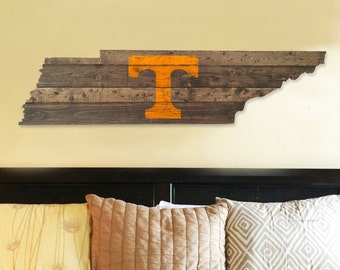 University of Tennessee - Power T Wooden State Flag Cut Out