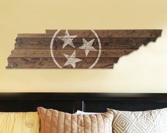 Tennessee State Flag Wooden Cut Out