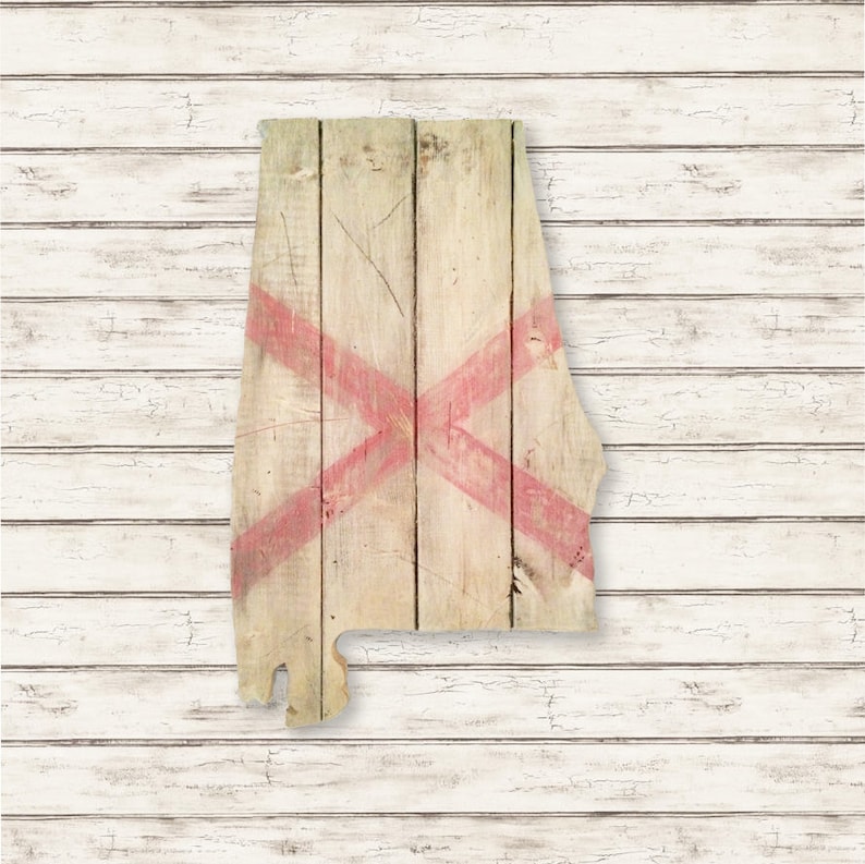 Alabama State Flag Cut Out Etsy