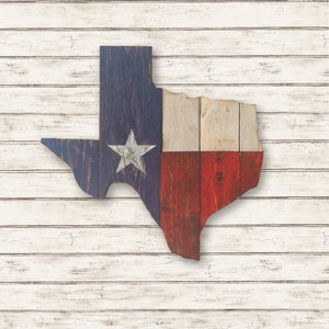 Texas State Flag Wooden Cut Out