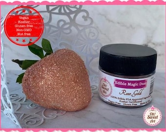 Edible Glitter dust ROSE GOLD  ( 6 grams container)  Magic Dust  , Kosher, Gluten Free, Vegan free, Nut Free, FDA , edible.
