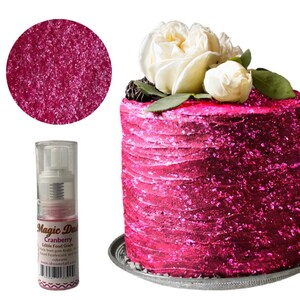 Edible Glitter dust CRANBERRY PUMP ( 25 grams container)  Magic dust  , Kosher, Gluten Free, Vegan free, Nut Free, FDA , edible.