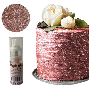 Edible Glitter dust Rose Gold  PUMP ( 25 grams container)  Magic dust  , Kosher, Gluten Free, Vegan free, Nut Free, FDA , edible.