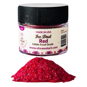 Red Ice Dust Edible Glitter | Oh! Sweet Art® Food Grade | Pearlized Shimmer Sparkle