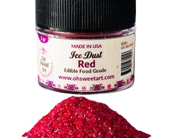 Red Ice Dust Edible Glitter | Oh! Sweet Art® Food Grade | Pearlized Shimmer Sparkle