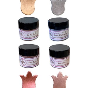HIGHLIGHTER SET DUST x 4 Colors / 4 grams each container by  Oh! Sweet Art Products Fondant Gum Paste Cake Decorating