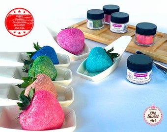 E-Kongton Polvere Lucidante Commestibile Rossa: 7 Grammi Di Glitter Commestibili Per Bevande, Fondente, Decorazione Di Torte, Biscotti, Polvere - 7