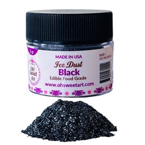 Polvere di ghiaccio nero Glitter commestibile / Oh! Sweet Art® Food Grade / Scintilla shimmer perlata