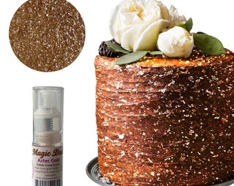 Edible Glitter dust Aztec Gold PUMP ( 25 grams container)  Magic dust  , Kosher, Gluten Free, Vegan free, Nut Free, FDA , edible.