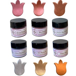 HIGHLIGHTER SET DUST x 6 Colors / 4 grams each container by  Oh! Sweet Art Products Fondant Gum Paste Cake Decorating
