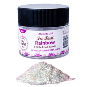 Rainbow Ice Dust Edible Glitter | Oh! Sweet Art® Food Grade | Pearlized Shimmer Sparkle
