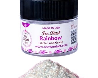Regenbogen Eisstaub Essbare Glitzer | Oh! Süße Art® Food Grade | Perlierter Schimmer Glitzer