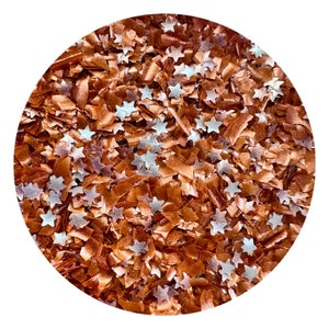 1/4 oz  COPPER STARS   Edible Glitter stars - Oh Sweet Art for cookies, cupcakes, use with fondant and icing