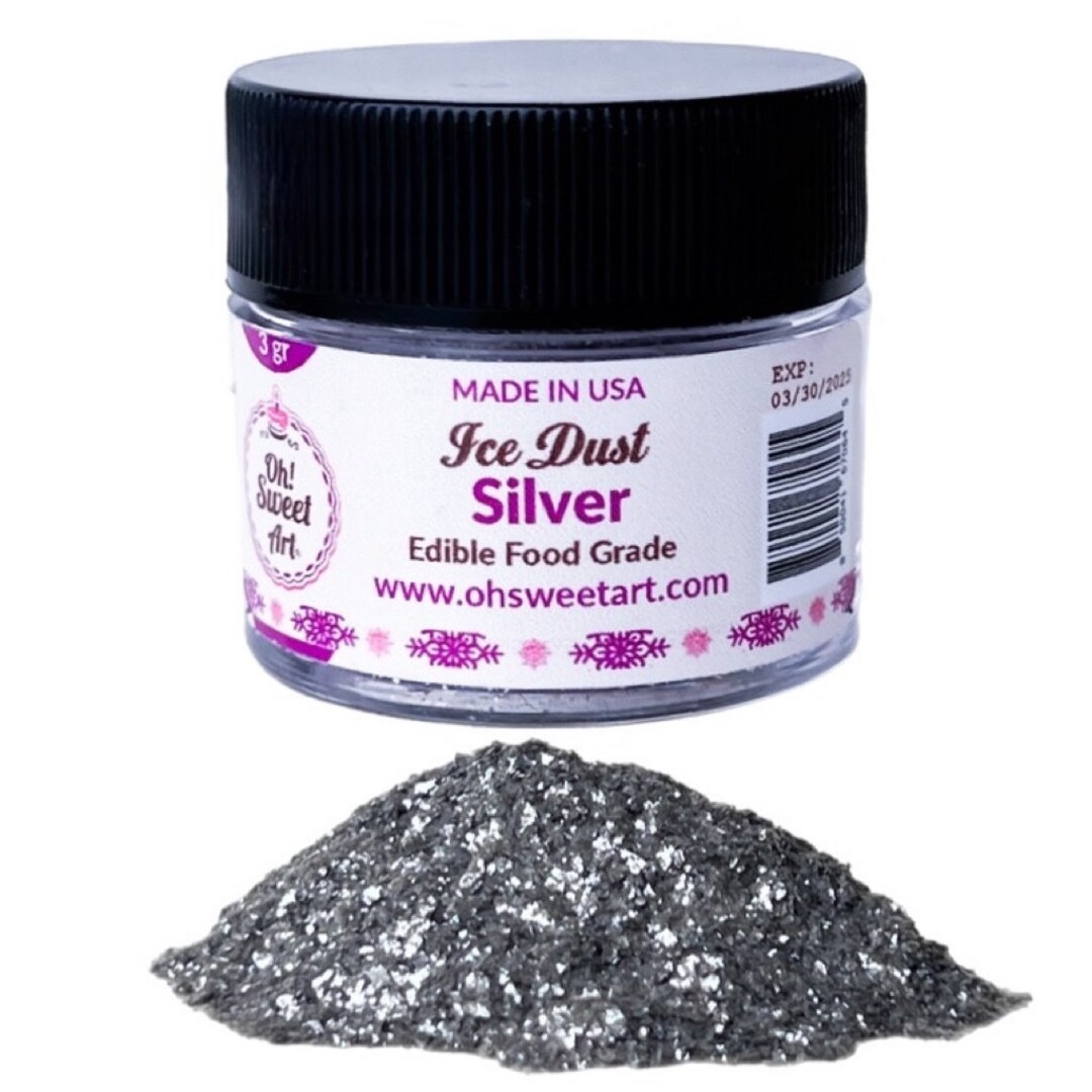 Edible Glitter dust SILVER ( 6 grams ) Magic dust , Kosher, Gluten free
