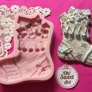 Christmas Sock boot Silicone Mold Food Safe Cake Decoration Candy Cupcake (FDA)