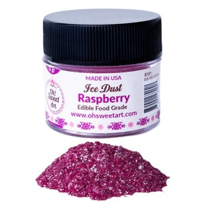 Raspberry Ice Dust Edible Glitter | Oh! Sweet Art® Food Grade | Pearlized Shimmer Sparkle