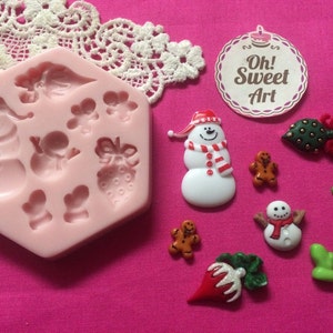 Accessoires de Noël III Moule en silicone alimentaire pour décoration de gâteau Cupcake (FDA)