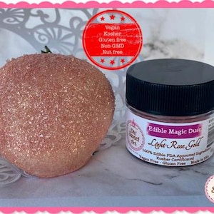 Edible Glitter dust Light Rose Gold ( 6 grams container)  Magic Dust  , Kosher, Gluten Free, Vegan free, Nut Free, FDA , edible.