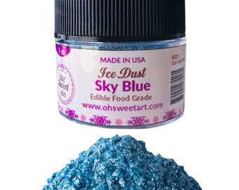 Sky Blue Ice Dust Edible Glitter | Oh! Sweet Art® Food Grade | Pearlized Shimmer Sparkle