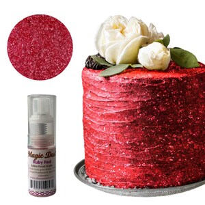 Edible Glitter dust RUBY PUMP ( 25 grams container)  Magic dust  , Kosher, Gluten Free, Vegan free, Nut Free, FDA , edible.