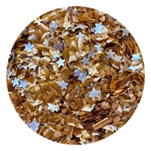1/4 oz ROSE BRONZE STARS Edible Glitter stars - Oh Sweet Art for cookies, cupcakes, use with fondant and icing