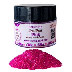 Polvere di ghiaccio rosa Glitter commestibile / Oh! Sweet Art® Food Grade / Scintilla shimmer perlata