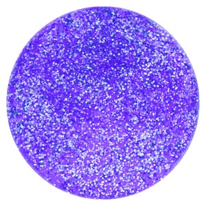 Peut inclure: Un cercle rond de paillettes violettes avec une finition scintillante et irisée.