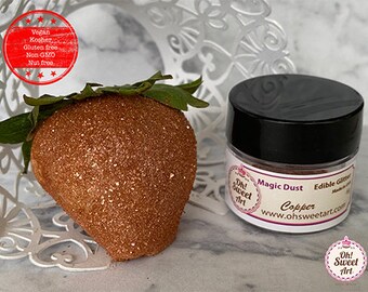 Edible Glitter dust COPPER  ( 6 grams container)  Magic dust  , Kosher, Gluten Free, Vegan free, Nut Free, FDA , edible.