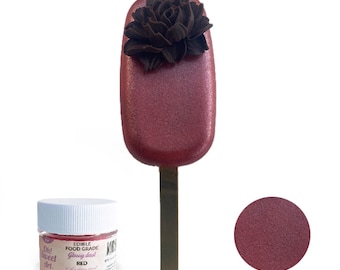 RED Glossy Dust | Essbarer Glitzerstaub, 4 Gramm Glas | Lebensmittelqualität | Pearlized funkeln | Fondant, Kaugummi-Paste, Kuchendekorationen | Oh Sweet Art
