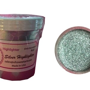 SILVER HIGHLIGHTER DUST (4 oz.) Oh! Sweet Art Products Fondant Gum Paste Cake Decorating
