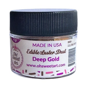DEEP GOLD  Luster Dust Food Fondant Color Cake Decorating Gum Paste 4 grams container
