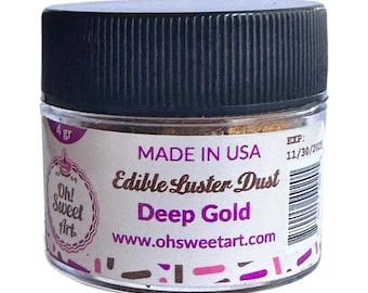 DEEP GOLD  Luster Dust Food Fondant Color Cake Decorating Gum Paste 4 grams container