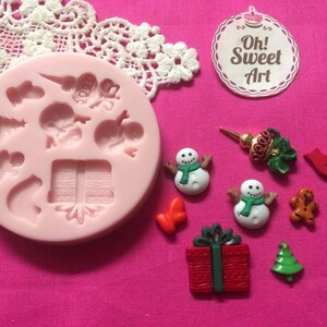 Accessoires de Noël II Moule en silicone alimentaire pour décoration de gâteau Cupcake (FDA)