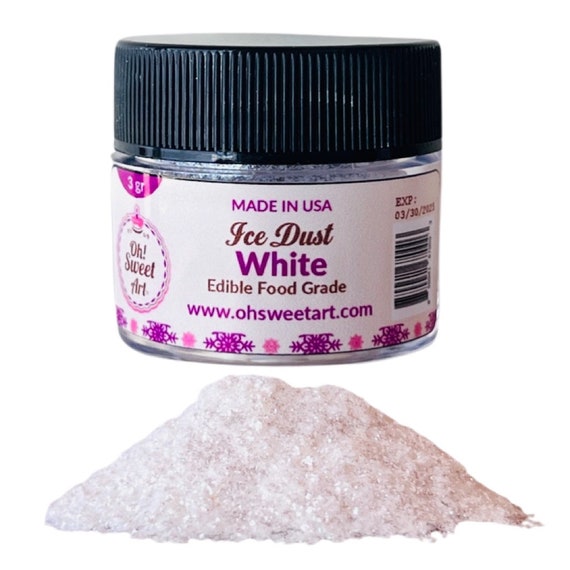 White Ice Dust Edible Glitter | Oh! Sweet Art® Food Grade | Pearlized Shimmer Sparkle