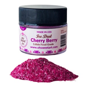 Cherry Berry Ice Dust Edible Glitter | Oh! Sweet Art® Food Grade | Pearlized Shimmer Sparkle