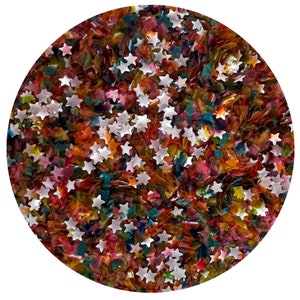 1/4 oz  RAINBOW STARS  Edible Glitter stars - Oh Sweet Art for cookies, cupcakes, use with fondant and icing