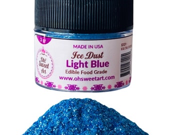 Light Blue Ice Dust Edible Glitter | Oh! Sweet Art® Food Grade | Pearlized Shimmer Sparkle