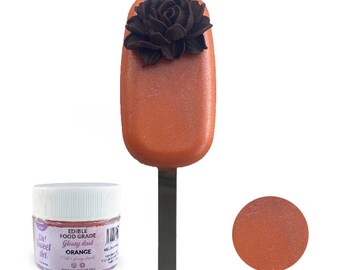 ORANGE Glänzend erbstaub| Essbarer Glitzerstaub, 4 Gramm Glas | Lebensmittelqualität | Pearlized funkeln | Fondant, Gummipaste, Kuchendekorationen| Oh Sweet Art