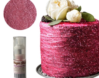 Edible Glitter dust Glamorous Pink  PUMP ( 25 grams container)  Magic dust  , Kosher, Gluten Free, Vegan free, Nut Free, FDA , edible.