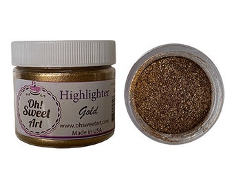 GOLD HIGHLIGHTER DUST (2 oz.) Oh! Sweet Art Products Fondant Gum Paste Cake Decorating