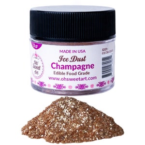 Champagne Ice Dust Edible Glitter | Oh! Sweet Art® Food Grade | Pearlized Shimmer Sparkle