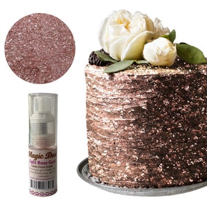 Edible Glitter dust Light Rose Gold  PUMP ( 25 grams container)  Magic dust  , Kosher, Gluten Free, Vegan free, Nut Free, FDA , edible.